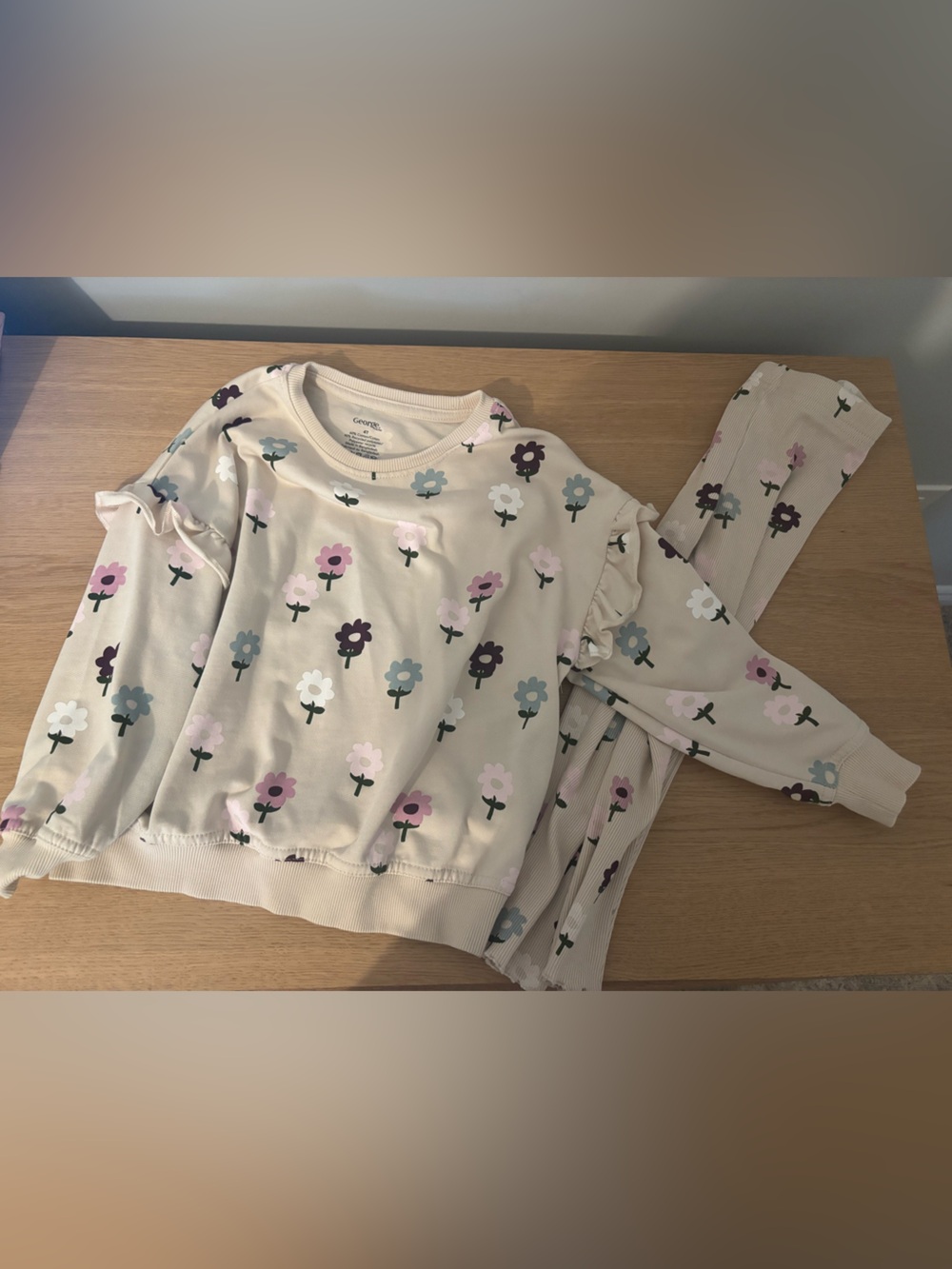 4T Kids Floral Cream Set